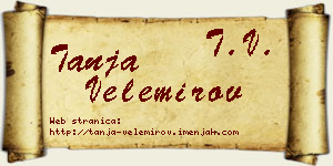 Tanja Velemirov vizit kartica